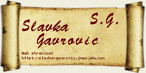 Slavka Gavrović vizit kartica